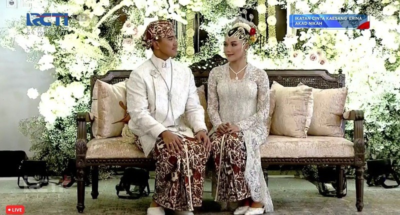 Akad Nikah Kaesang dan Erina Kompak Pakai Kain Motif Semen Garuda, Ini Maknanya!