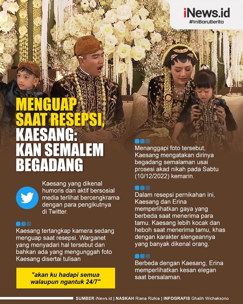Infografis Menguap saat Resepsi, Kaesang: Kan Semalem Begadang