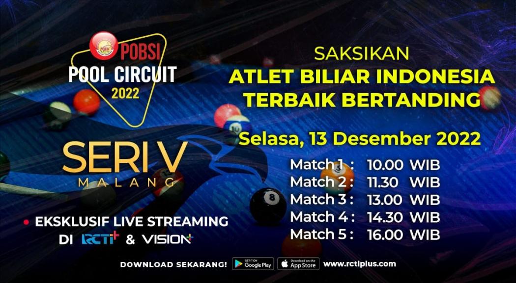 Link Live Streaming POBSI Pool Circuit seri V 2022 Hari Ini