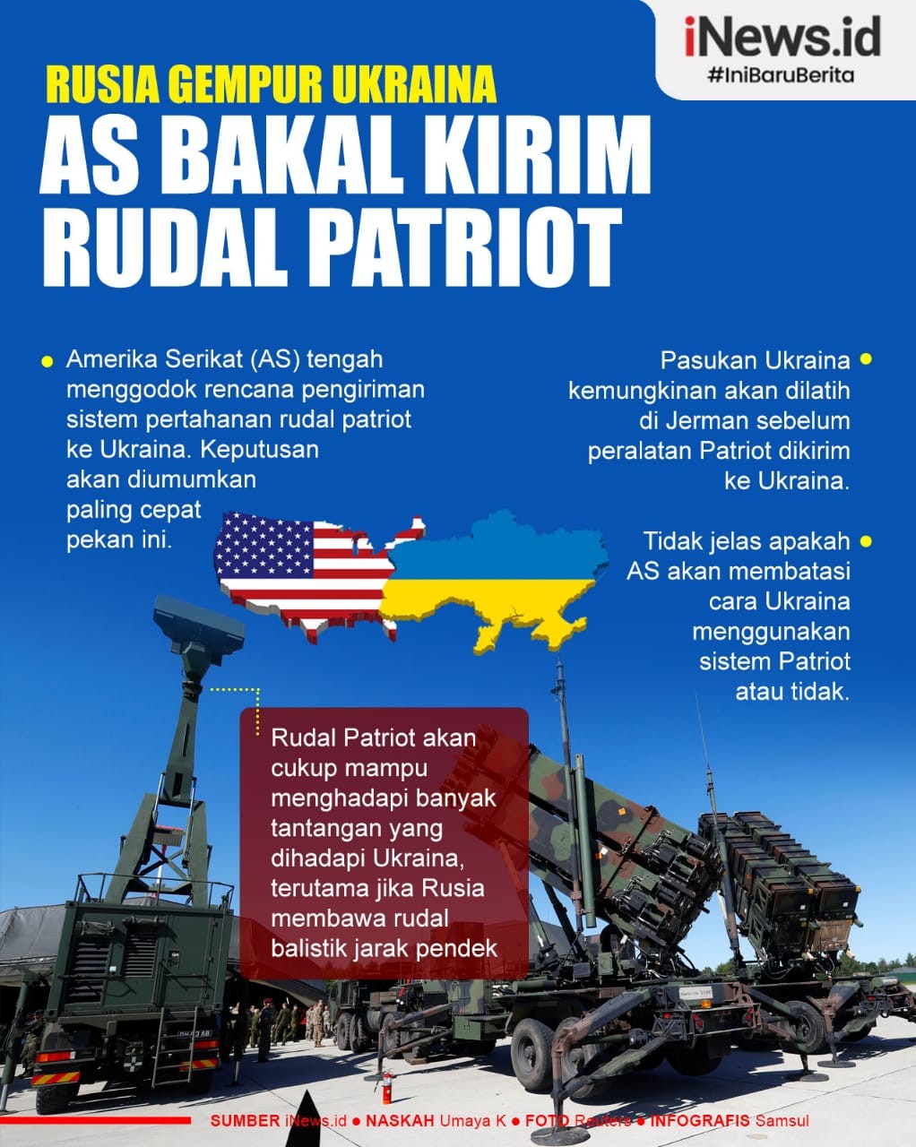 Infografis Rusia Gempur Ukraina, AS Bakal Kirim Rudal Patriot