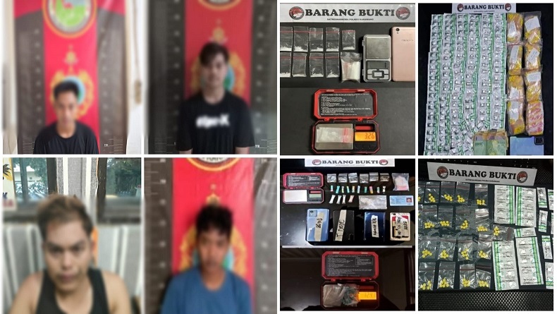 Polisi Tangkap 4 Bandar dan Pengedar Narkoba di Karawang, Ini Tampangnya