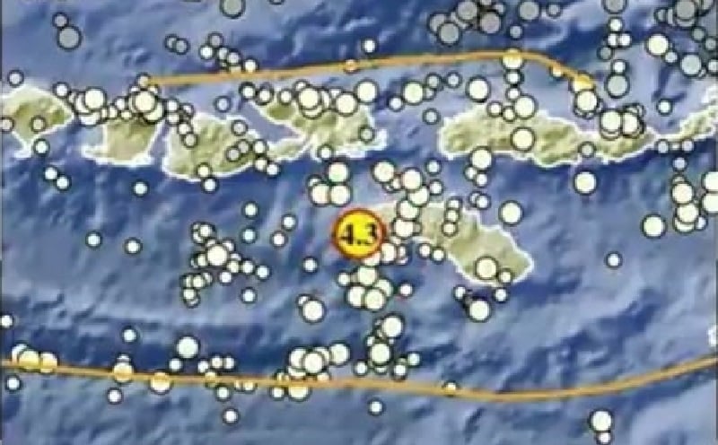 NTT 2 Kali Diguncang Gempa Bumi Kamis Dini Hari, Berkekuatan M4,3 dan M3,6