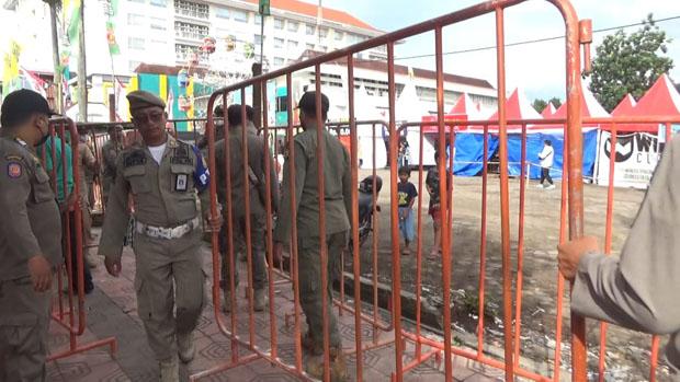 Tegas, Akhirnya Sat Pol PP Tutup Tugu Jogja Expo yang Tak Berizin 