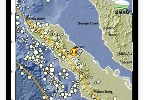 Gempa Terkini 2 Menit yang Lalu Guncang Karo Sumut M3,0