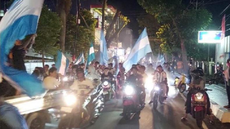 Ribuan Fans di Ternate Konvoi Rayakan Argentina Juara Piala Dunia, Dijaga 192 Polisi