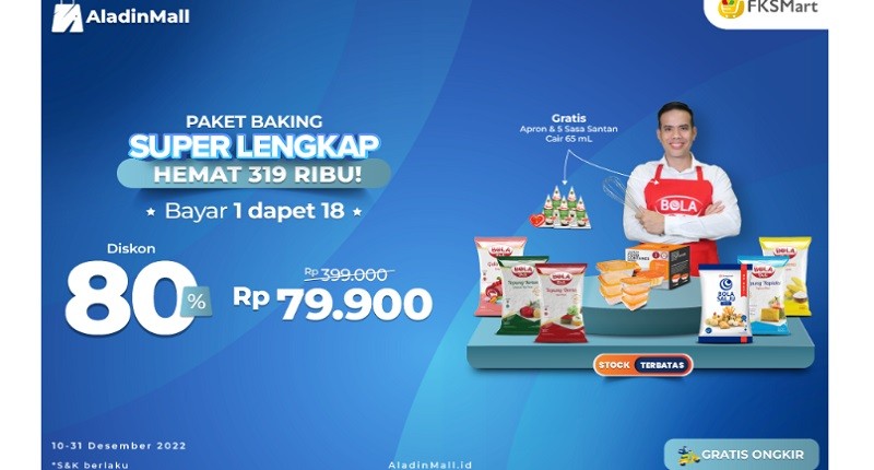 Hobi Bikin Kue? Beli Bahannya di AladinMall Aja, Bayar 1 Dapat 18 Produk! Hemat hingga Rp319.000