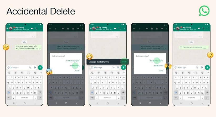  WhatsApp Gulirkan Opsi Undo, Berguna Membatalkan Pesan yang Dihapus