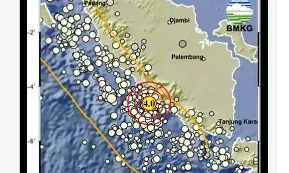 Gempa Terkini M4,0 Guncang Bengkulu Selatan