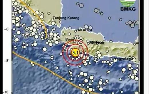 BMKG: Gempa Terkini M3,1 Guncang Sukabumi