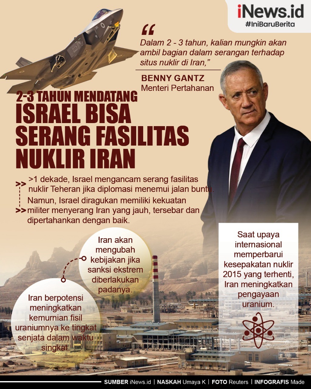 Infografis Israel Dapat Serang Fasilitasn Nuklir Iran