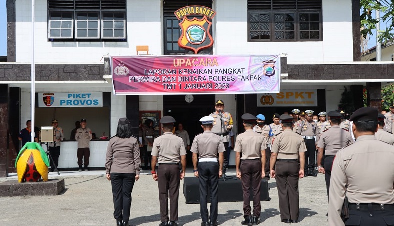 35 Perwira dan Bintara Polres Fakfak Naik Pangkat, Brigadir hingga AKP