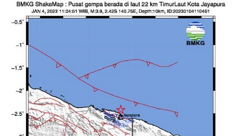 Gempa Terkini M3,9 Guncang Jayapura, Getaran Dirasakan Kuat Masyarakat
