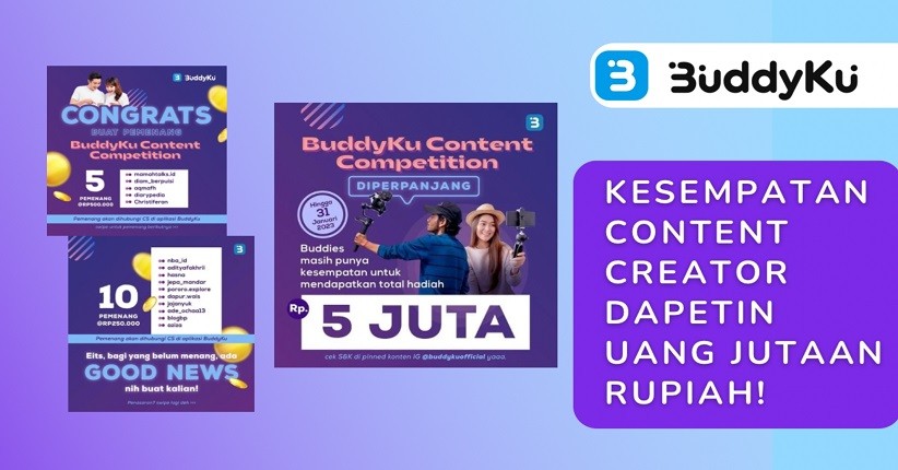 Pemenang Kompetisi Konten BuddyKu! Waktunya Content Creator Unjuk Gigi