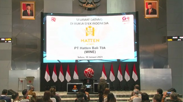 Listing Perdana di BEI, Saham Hatten Bali (WINE) Langsung Melejit 34 Persen  