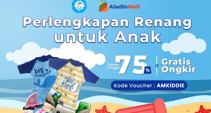 Cari Perlengkapan Renang Anak? Di AladinMall Aja Bunda! Ada Diskon s.d 75% + Gratis Ongkir!