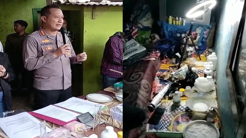 Polisi Gerebek Rumah Produksi Sabu dan Tangkap Pembuatnya di Ciwidey Bandung