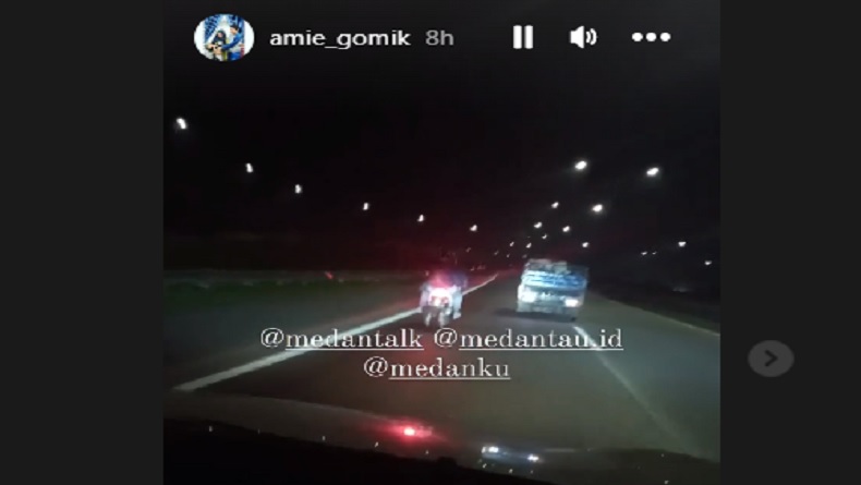 Heboh Motor Masuk Tol Medan-Amplas, Diingatkan Pengendara Mobil Malah Ngebut