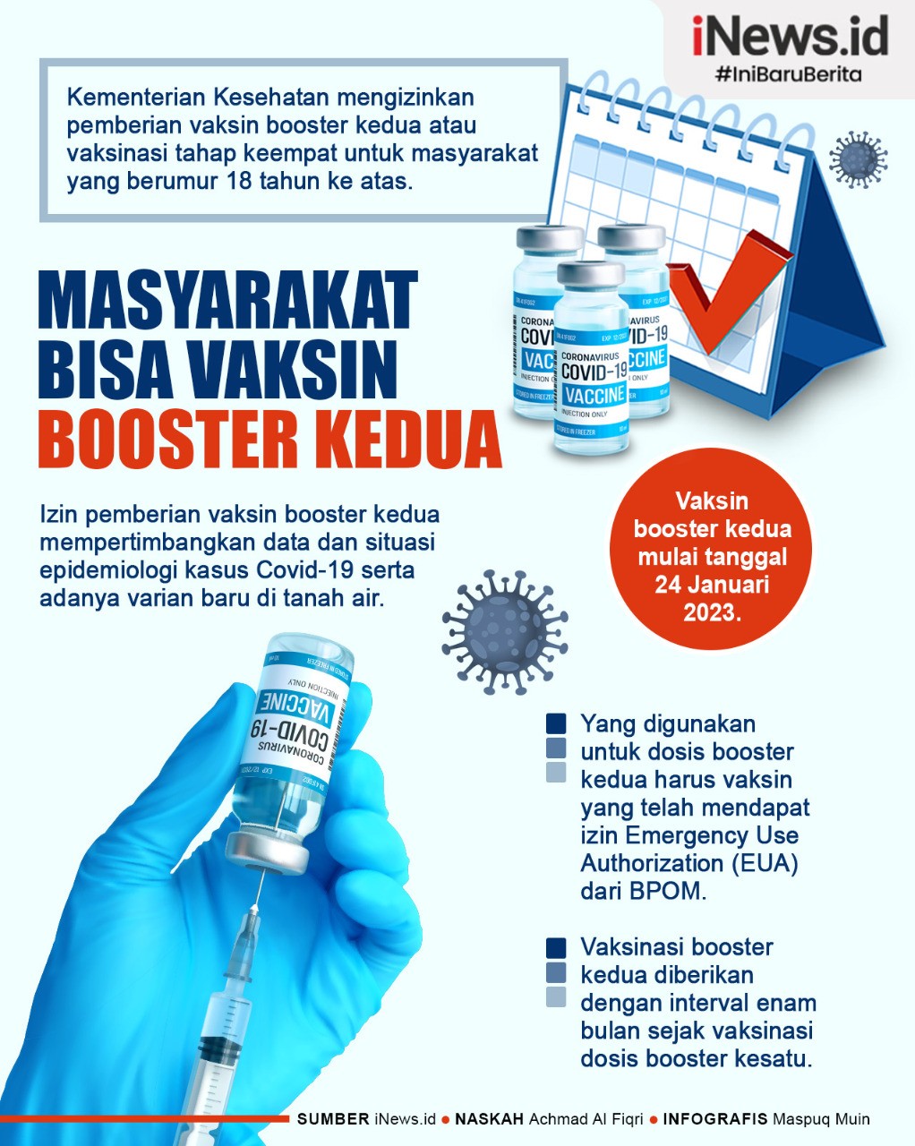 Infografis Masyarakat Bisa Vaksin Booster Kedua Mulai 24 Januari 2023