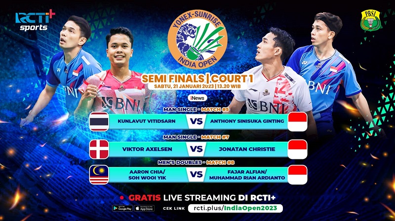 Link Live Streaming Semifinal India Open 2023 Hari Ini: Ada Jojo Vs Axelsen