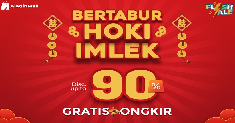 Last Day! Jangan Sampai Ketinggalan Buat Dapetin Diskon Imlek s.d 90% + Gratis Ongkir di AladinMall!