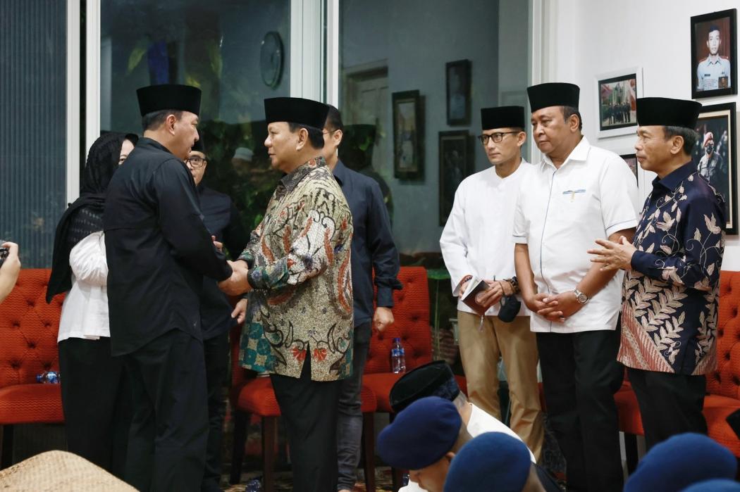 Prabowo Melayat ke Rumah Duka Soedarno Hendroto, Ayah Kepala BIN Budi Gunawan