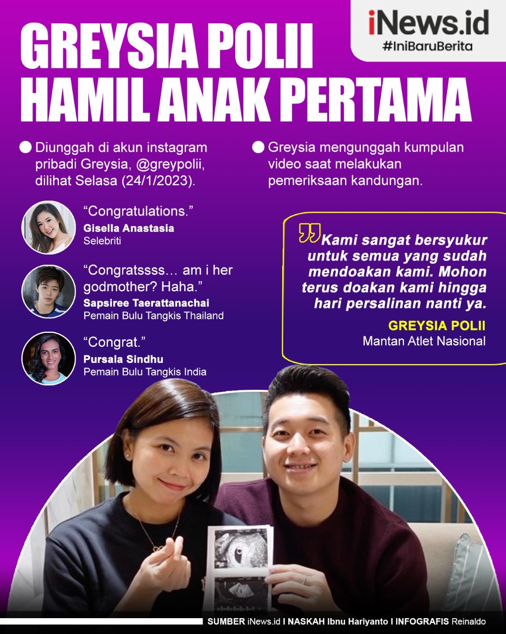 Infografis Legenda Bulu Tangkis Indonesia Greysia Polii Hamil Anak Pertama