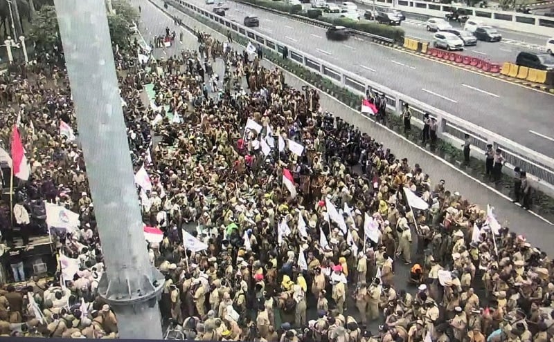 Ada Demo Perangkat Desa di DPR, Begini Situasi Terkini Lalu Lintas di Sekitar Lokasi