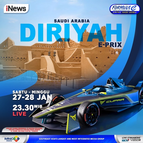 Malam Ini! Saksikan Kejuaraan Mobil Balap Dunia Formula E Diriyah E-Prix 2023, LIVE di iNews
