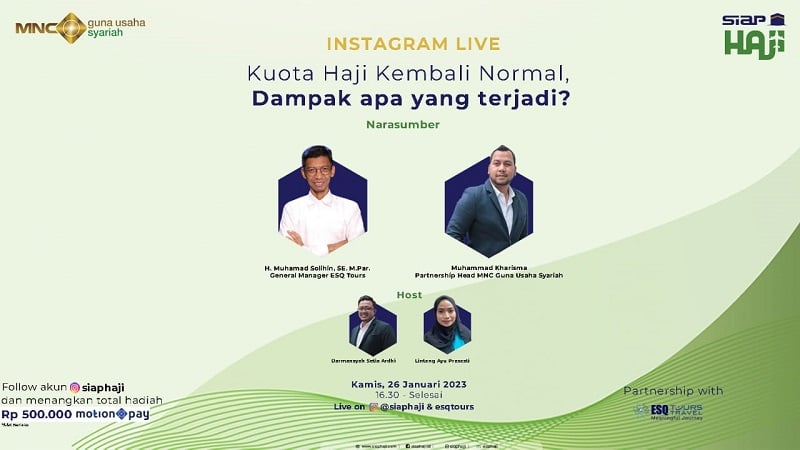 Instagram Live Siap Haji dan ESQ Tours: Kuota Haji Kembali Normal, Dampak Apa yang Terjadi?
