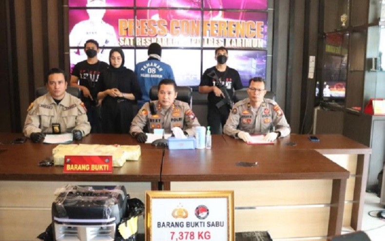 Polres Karimun Tangkap Kurir Narkoba Hendak Kirim 7,3 Kg Sabu dari Malaysia