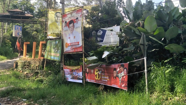 Kampanye Pemilu 2024 Belum Mulai, APK Parpol dan Bacaleg Bertebaran di KBB