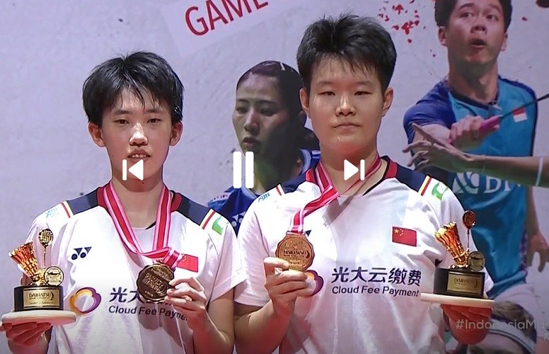 Sengit! Ganda China Liu/Zhang Juara Indonesia Masters 2023 usai Hajar Fukushima/Hirota