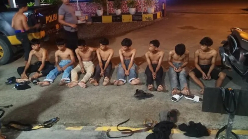 Adang Polisi Pakai Pedang dan Celurit, 13 Remaja di Lhokseumawe Ditangkap