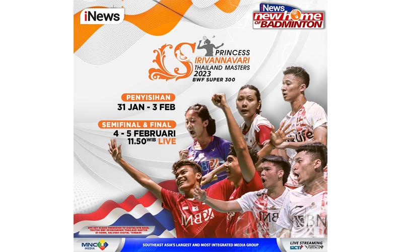 Thailand Masters 2023 Hari Ini: 8 Wakil Indonesia Beraksi, Live iNews!