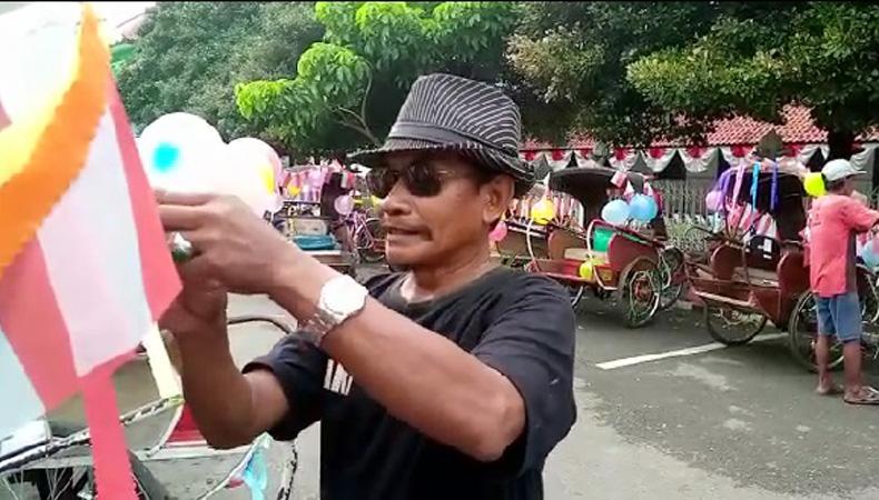  Bahagianya Tukang Becak di Pemalang Ketiban Rezeki Nomplok Arak Pengantin Nikah Massal