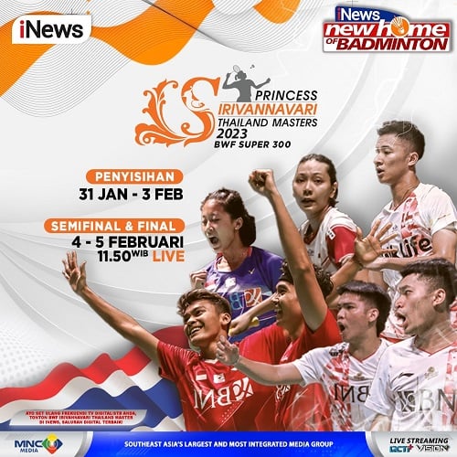 Saksikan Aksi 13 Wakil Indonesia di 16 Besar Thailand Masters 2023 Hari Ini, LIVE iNews