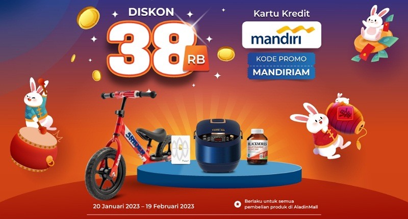 Pengguna CC Mandiri Merapat, Serbu Diskon s.d 90% + Potongan Harga Tambahan di AladinMall!
