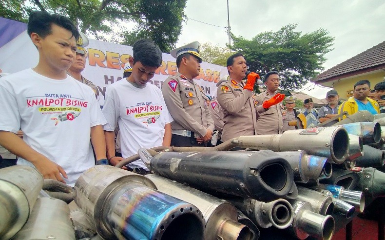 Polresta Bogor Gelar Razia Ketertiban, 563 Knalpot Berisik Disita