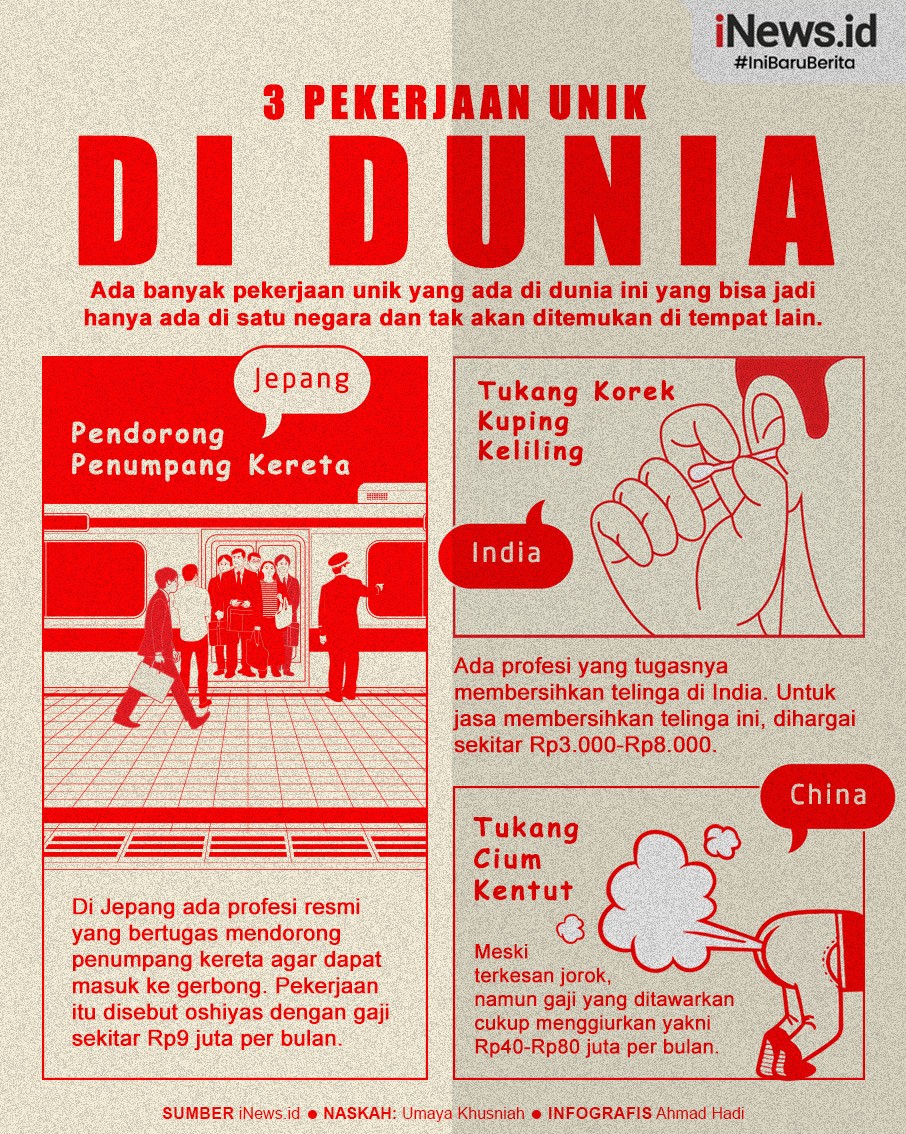 Infografis 3 Pekerjaan Unik di Dunia