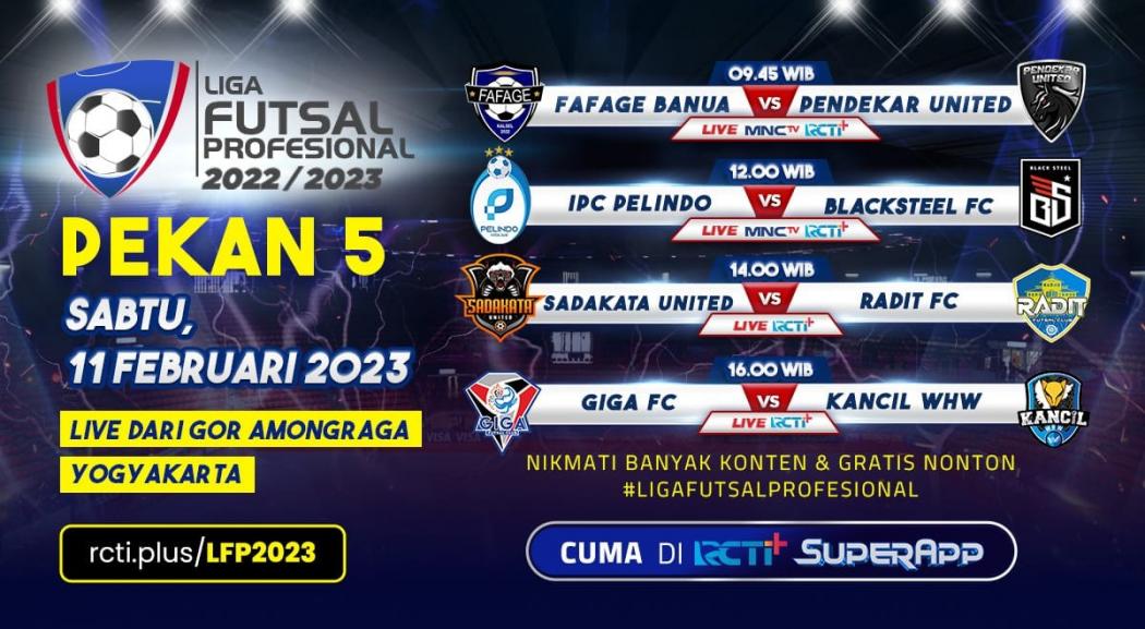 Link Live Streaming Liga Futsal Profesional 2023 Hari Ini Gratis di RCTI+