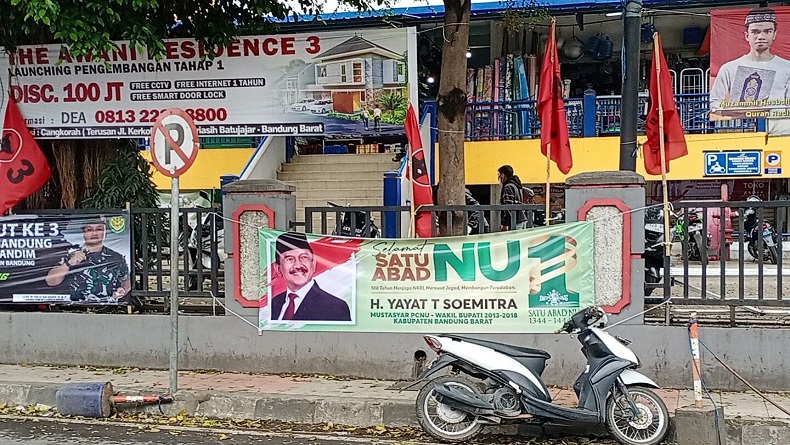 Sejumlah Spanduk Ucapan Selamat 1 Abad NU Milik Mustasyar PCNU KBB Raib