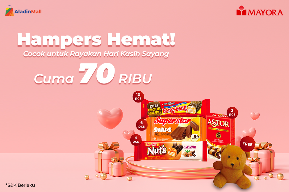 Rayakan Valentine dengan Hampers Parcel Mayora, Dapatkan Free Boneka + Gratis Ongkir di AladinMall!