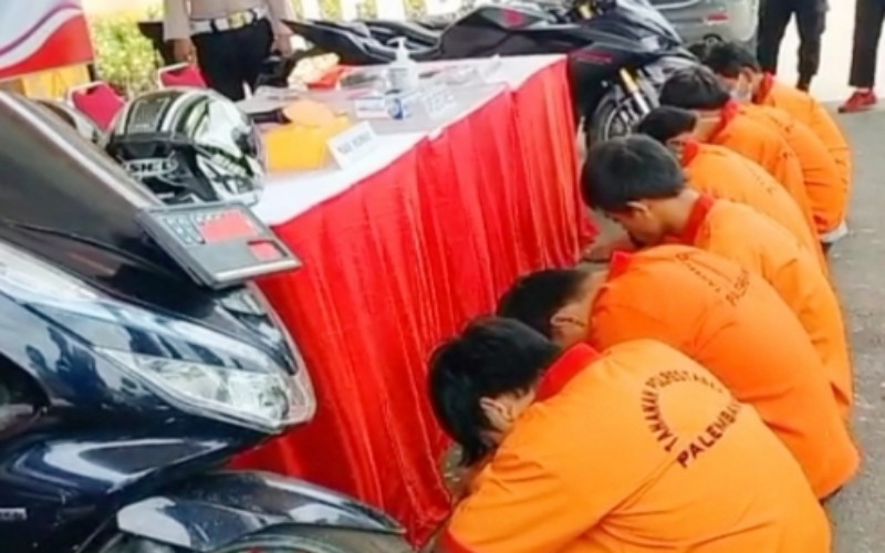 Komplotan Pencuri Motor di Palembang Ditangkap, Bersenjata Api Beraksi di 26 TKP