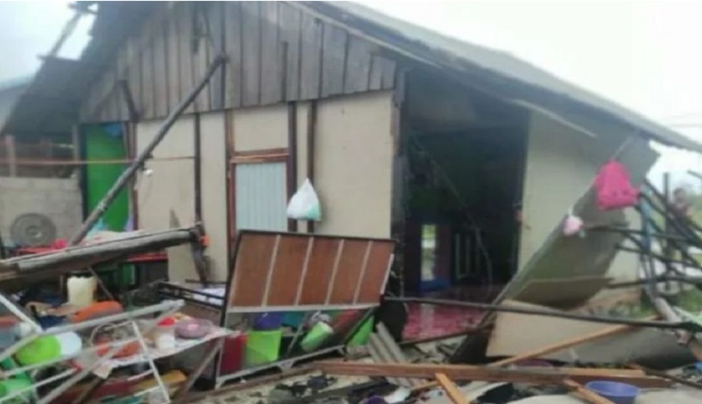 2 Rumah Warga di Tanah Laut Diterjang Puting Beliung