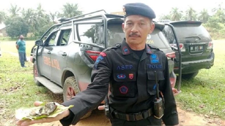 Tim Jibom Brimob Musnahkan Granat Temuan Warga Aceh Tamiang saat Gali Lahan