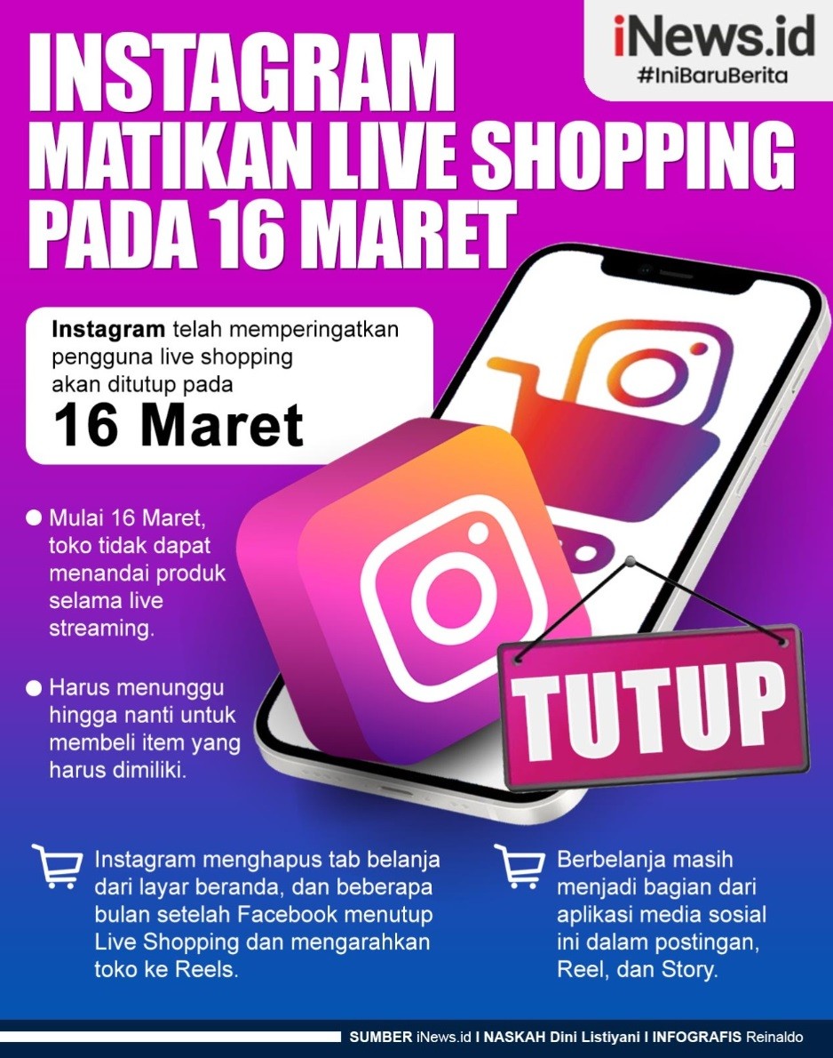 Infografis: Siap-Siap, Instagram Matikan Live Shopping pada 16 Maret 