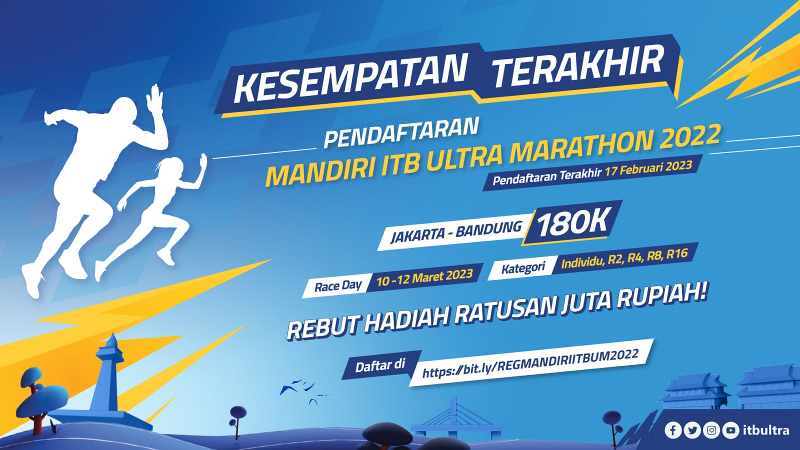 Mandiri ITB Ultra Marathon Memanggil Para Pelari Taklukkan Rute Jakarta-Bandung