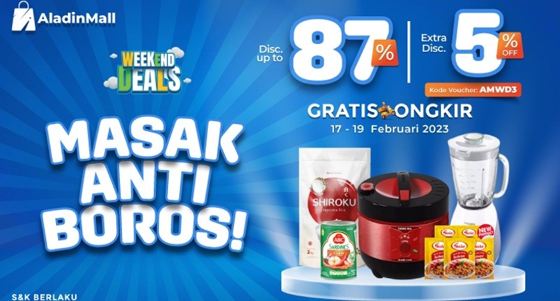 Cuma 3 Hari! Perlengkapan Masak Diskon s.d 87% + Gratis Ongkir di AladinMall, Buruan Borong