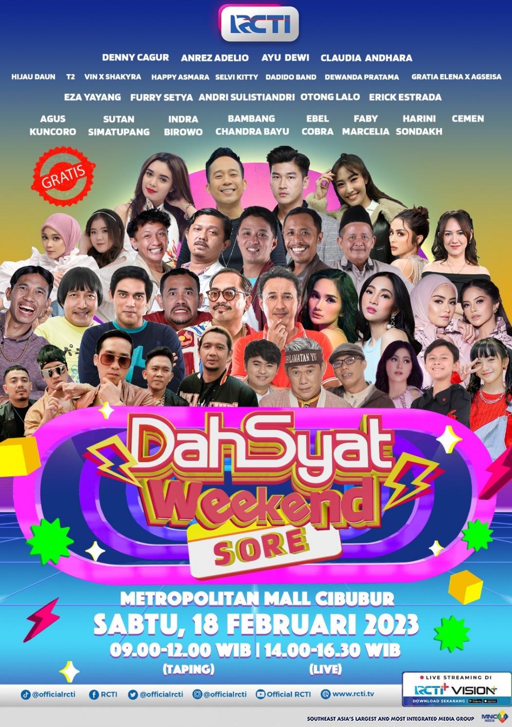 Pemain Sinetron Unggulan RCTI Ramaikan Dahsyat Weekend Sore Akhir Pekan Ini