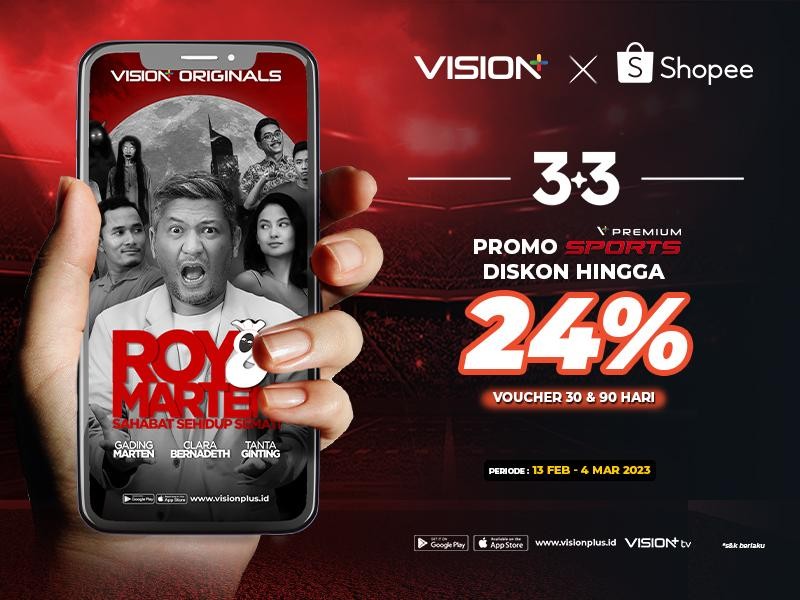 Bebas Streaming Konten Sepuasnya, Intip Promo Vision+ di Shopee 3.3 Grand Fashion Sale!